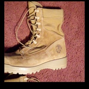 Men Military Style Boots. Bates,  Leather,     Size 11.5.  Tan.  Strong Lace up.